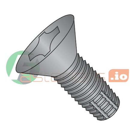 Newport Fasteners Thread Cutting Screw, #12-24 x 1/2 in, Black Oxide Steel Flat Head Phillips Drive, 8000 PK 598851